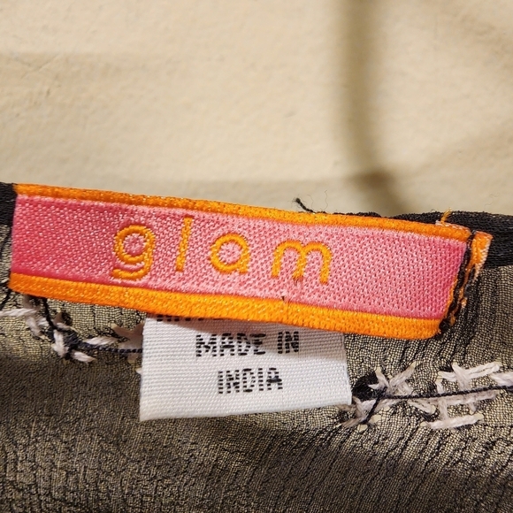 Glam Black 100% Silk Light Weight tunic blouse size 38 - Picture 4 of 15